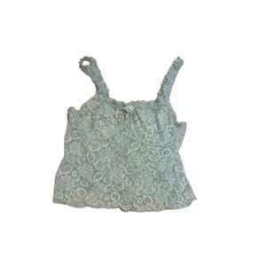 Vintage Blue Lace Sears Lingerie Top XL